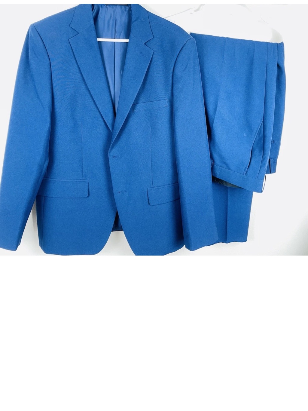 Menâs Braveman Thin Fit Blue Two Piece Suit Size 38s/32w